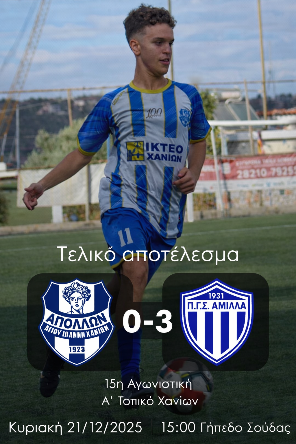 Ηττα στον σημαντικό αγωνα για την ομαδα μας